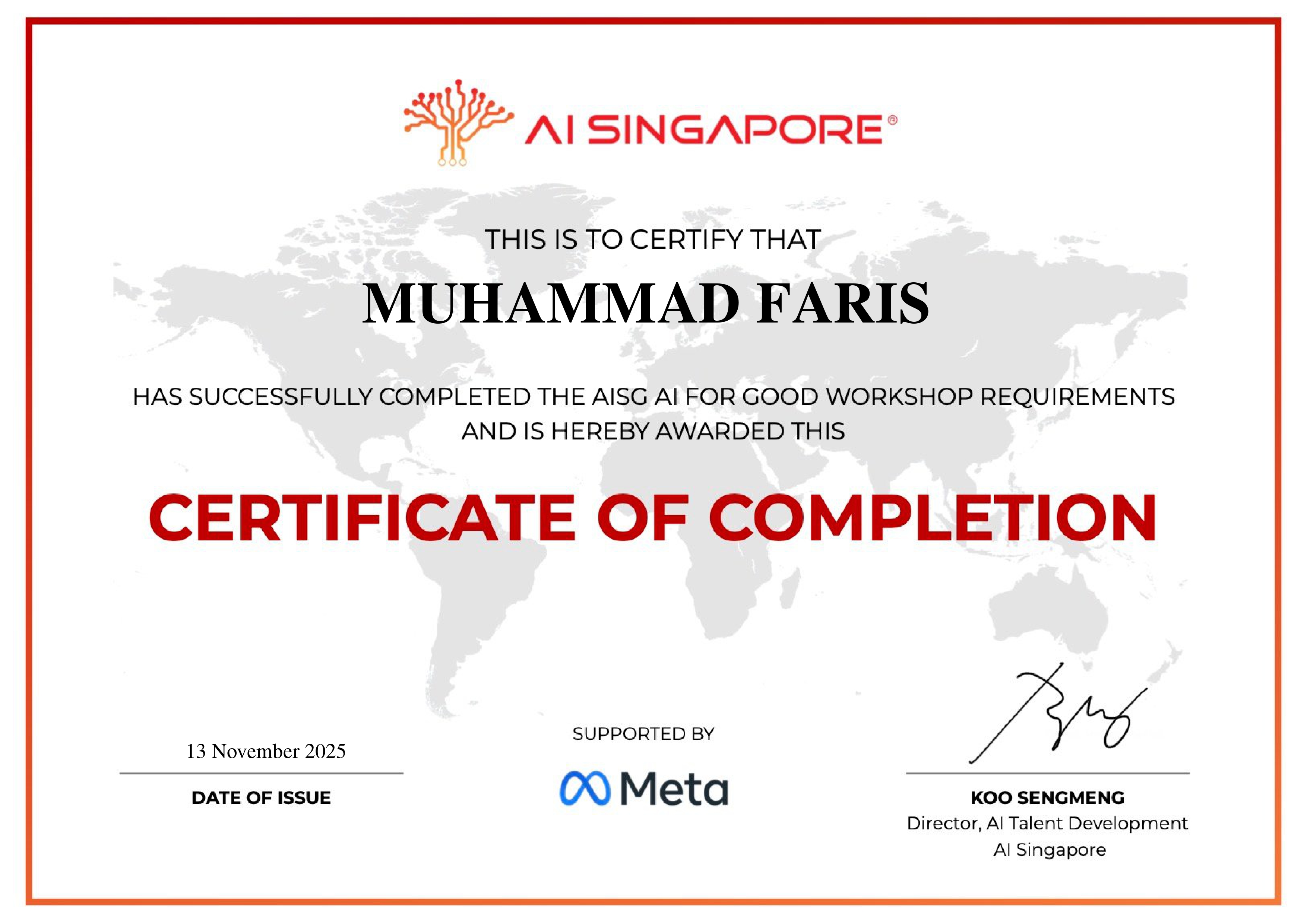 AI For Good certificate